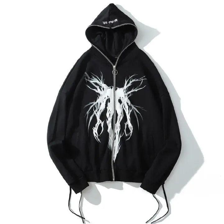 1984® Gothic Black Full Zip Graphic Hoodie 1984