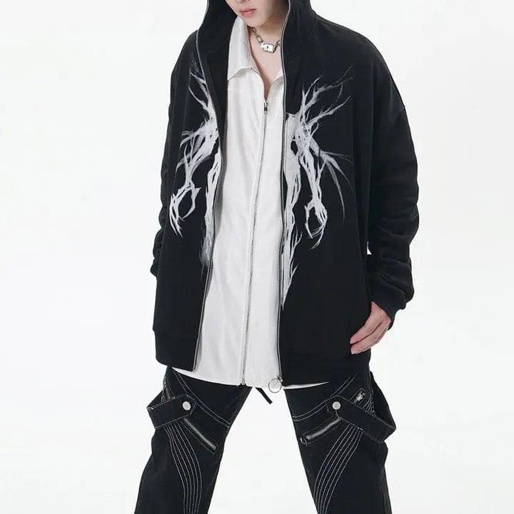 1984® Gothic Black Full Zip Graphic Hoodie 1984