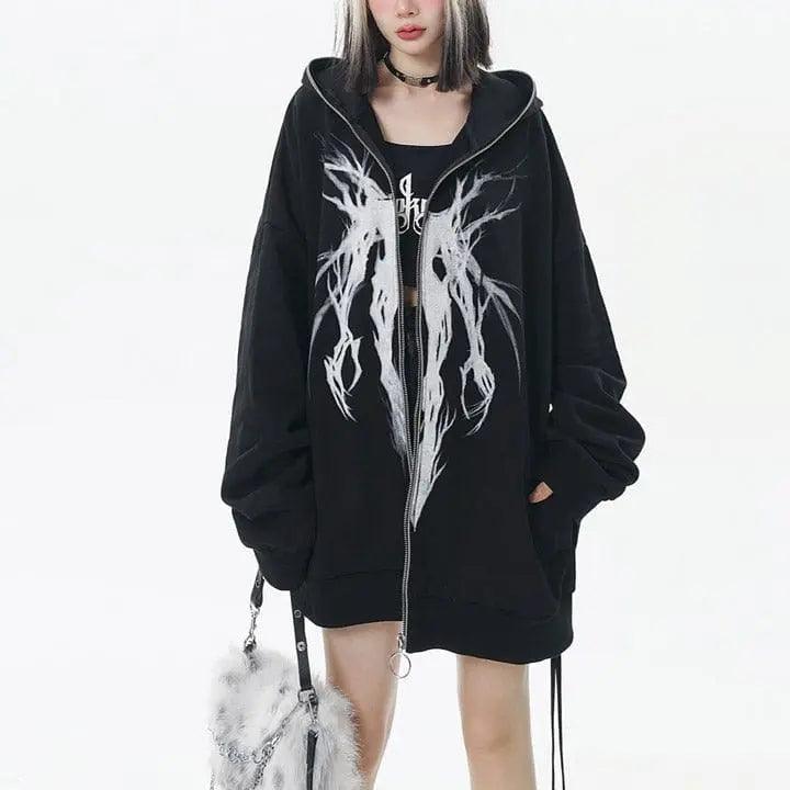 1984® Gothic Black Full Zip Graphic Hoodie 1984