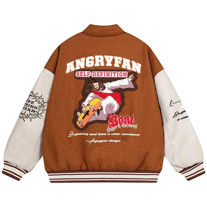 1984® Jesus Riding Skateboard Varsity Jacket 1984