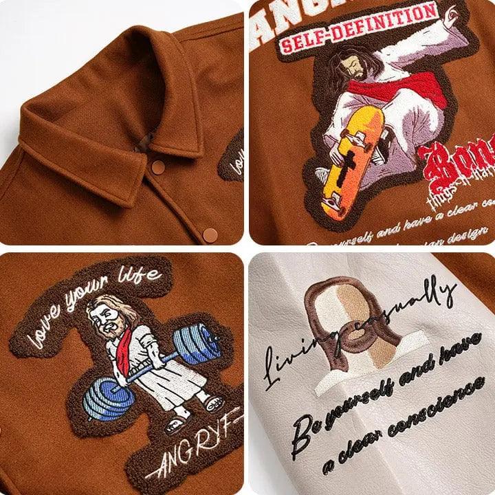 1984® Jesus Riding Skateboard Varsity Jacket 1984