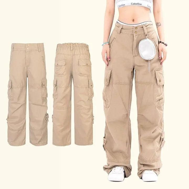 1984® Khaki Elastic Waist Cargo Jeans 1984