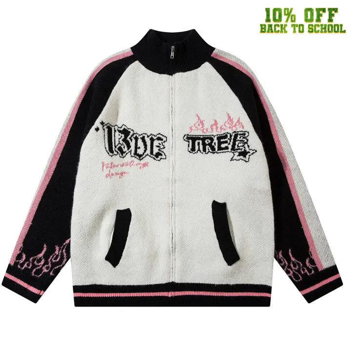 1984® Oversize Zip Up Sweater Cardigan Flame 1984