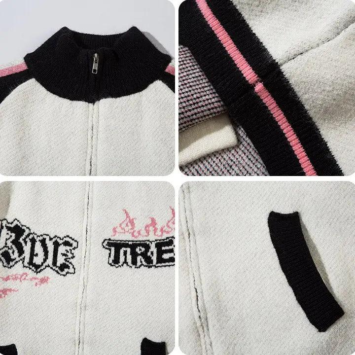 1984® Oversize Zip Up Sweater Cardigan Flame 1984