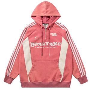 1984® Racing Style Patchwork Hoodie Side Stripes 1984