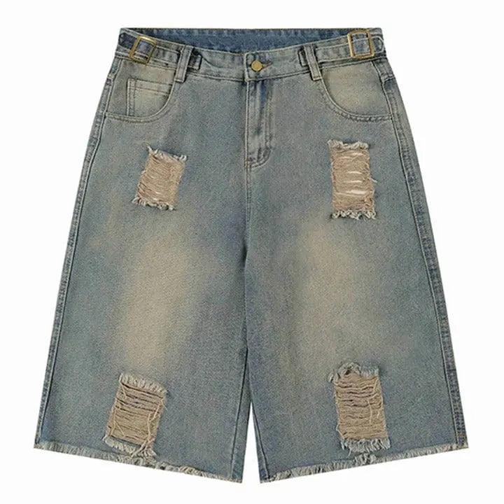 1984® Ripped Washed Denim Shorts 1984