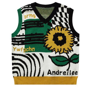 1984® Spring V Neck Knit Vest Sunflower 1984