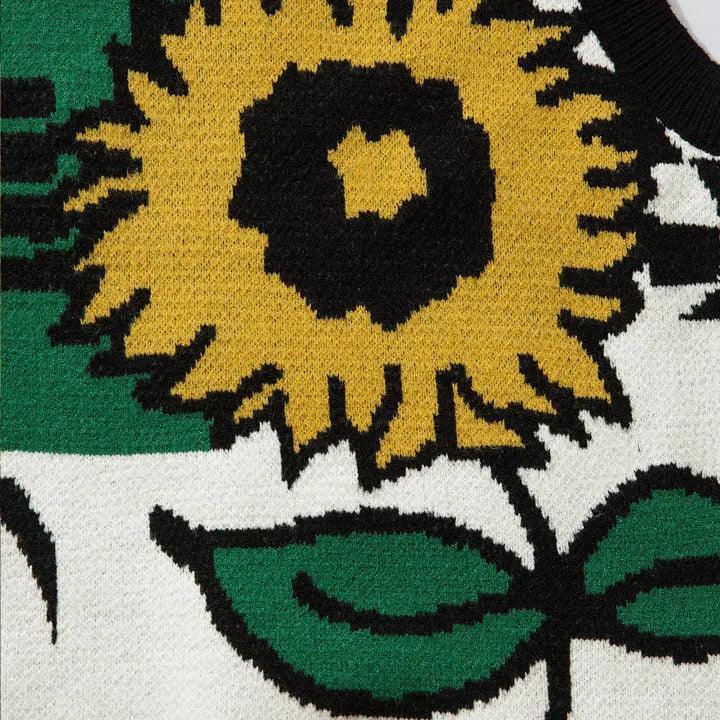 1984® Spring V Neck Knit Vest Sunflower 1984