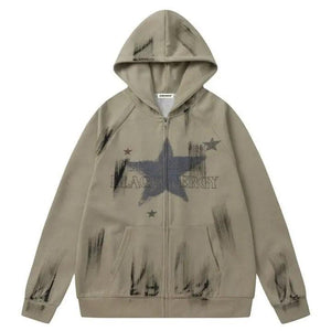 1984® Star Print Zip-Up Hoodie 1984