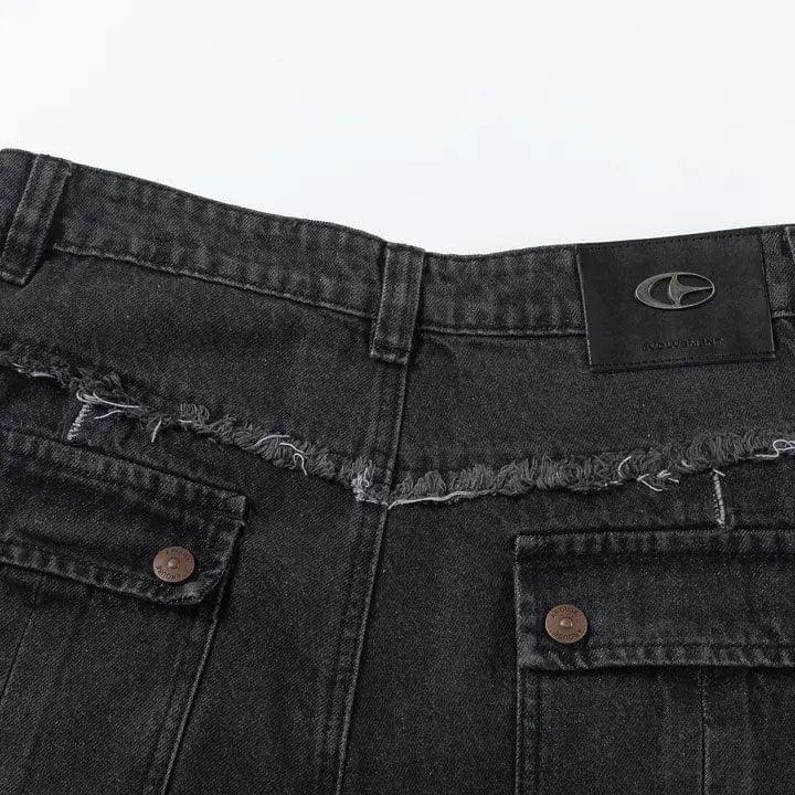 1984® Washed Raw Edge Patchwork Jeans 1984