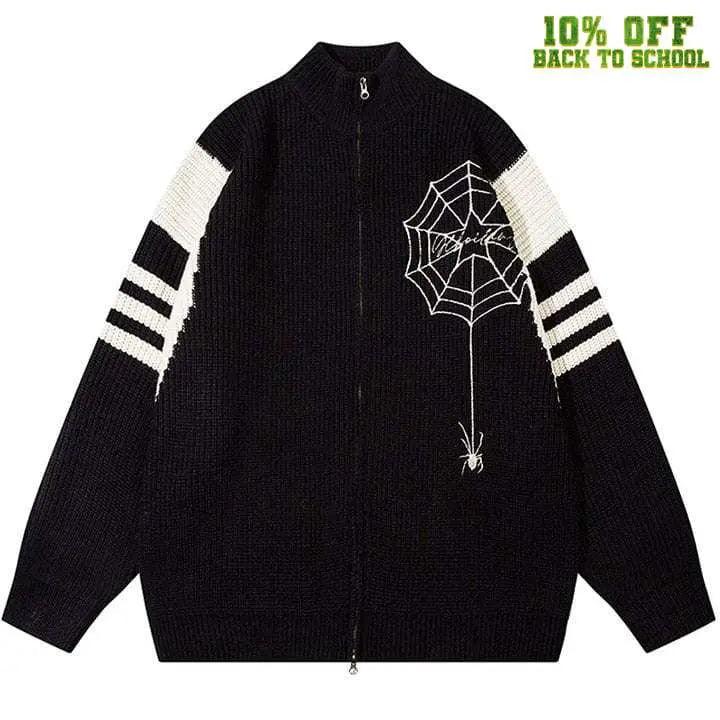 1984® Zipper Knit Sweater Spider Web 1984