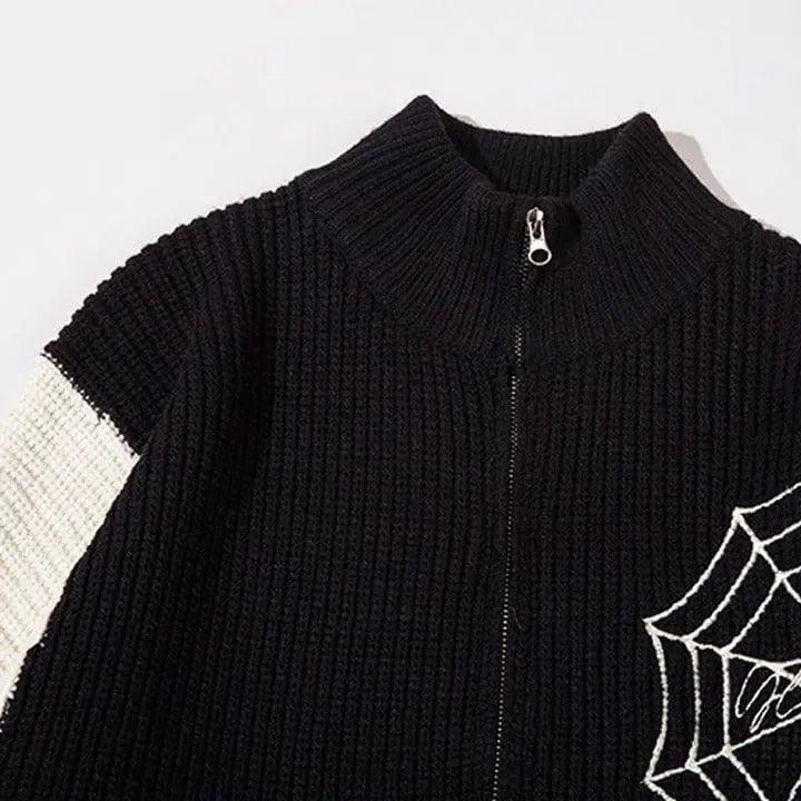 1984® Zipper Knit Sweater Spider Web 1984