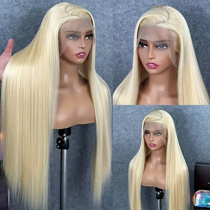 613 Blonde 13x6 HD Lace Front Human Hair Wigs Pre Plucked Straight Human Hair hermosahair