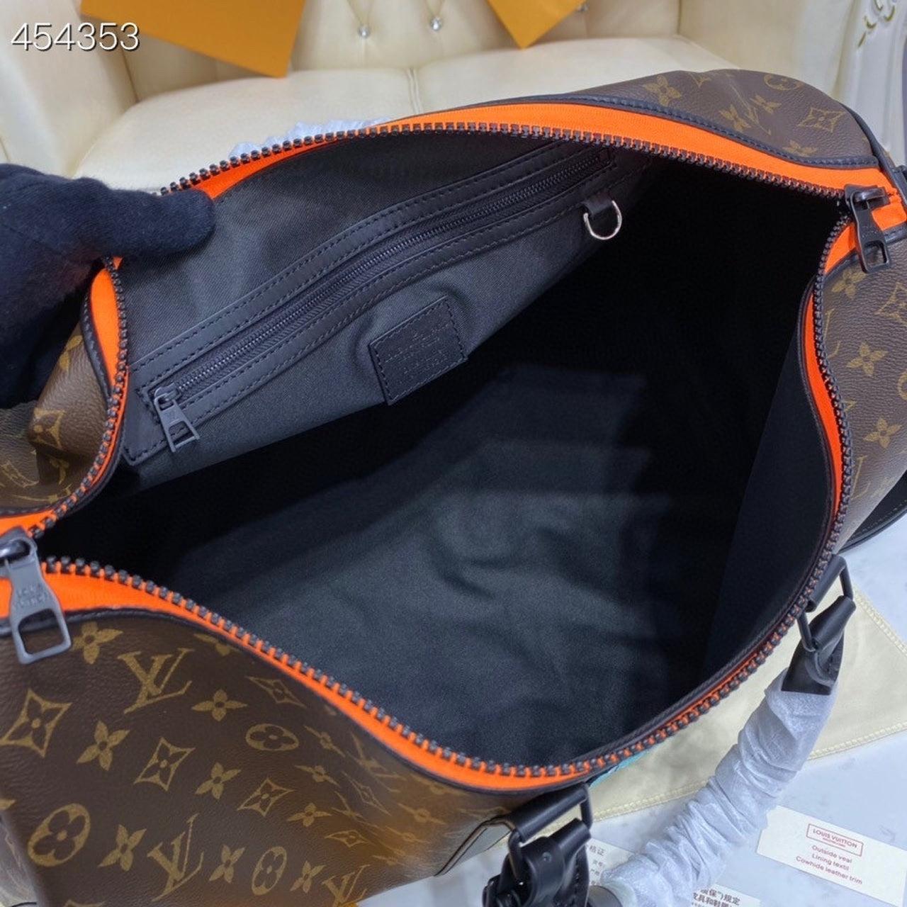 LV X Virgil Abloh Keepall Bandouliere 50 Monogram Canvas For Men, Bags 19.7in/50cm LV M45616