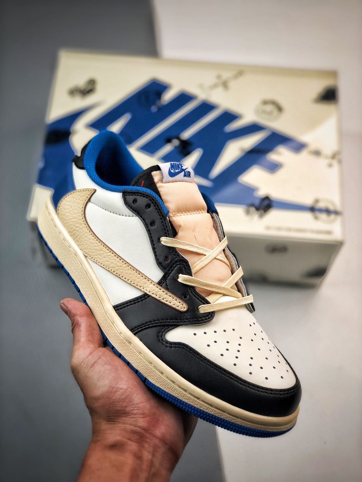 Custom Fragment x Travis Scott x Air Jordan 1 Low DM7866 140
