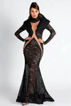 Tahirah Long Sleeve Lace Mermaid Dress Acmefun