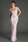 Chronas Pearl Rhinestone Maxi Dress Acmefun