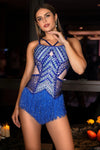 Pre-Sale Ludovik Mesh Rhinestone Fringe Bodysuit Acmefun