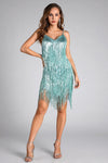 Mirouli Strap Sequin Fringe Dress Acmefun