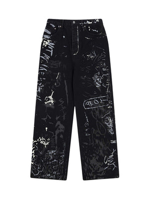 1984 American Graffiti Letter Print Jeans - 1914