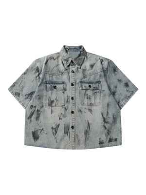 1984 American Street Style Washed Denim Shirt