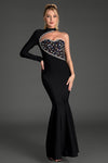 Martelis One Shoulder Crystal Mermaid Dress