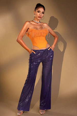 Danelly Sequin Feather Ensemble