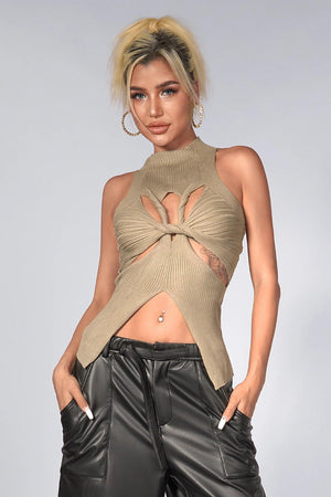 Alyzah Irregularly Cutout Knit Top