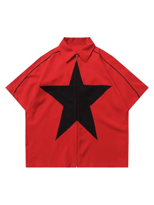 1984 Star Zipper Design Shirt -1575