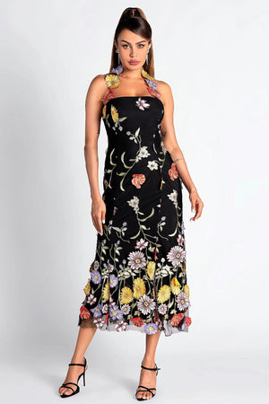 Seth Halter Embroider Floral Dress Acmefun