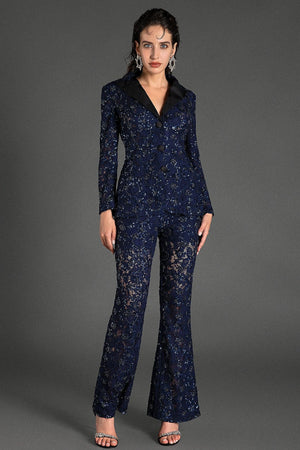 Condeas Beaded Sequin Lace Blazer Set Acmefun