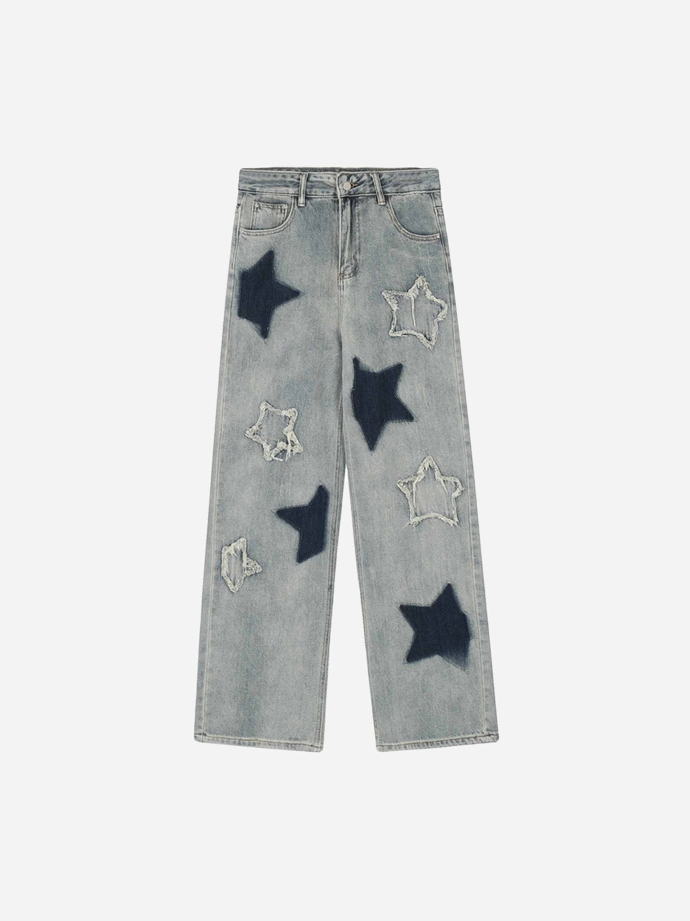 1984 Airbrushed Pentagram Applique Jeans - 1656 - 1984brand