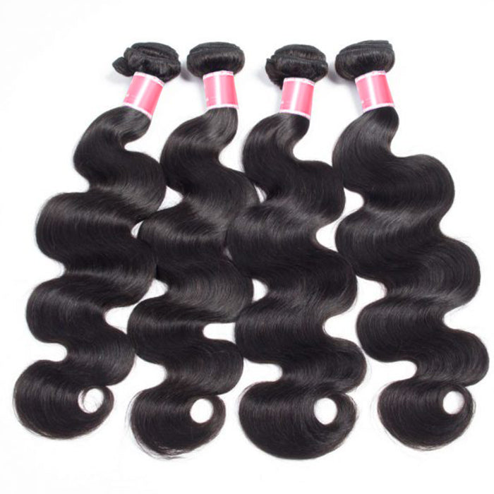 Peruvian Body Wave 4 Bundles with 4*4 Closure Soft Unprocessed Virgin Human Hair hermosahair