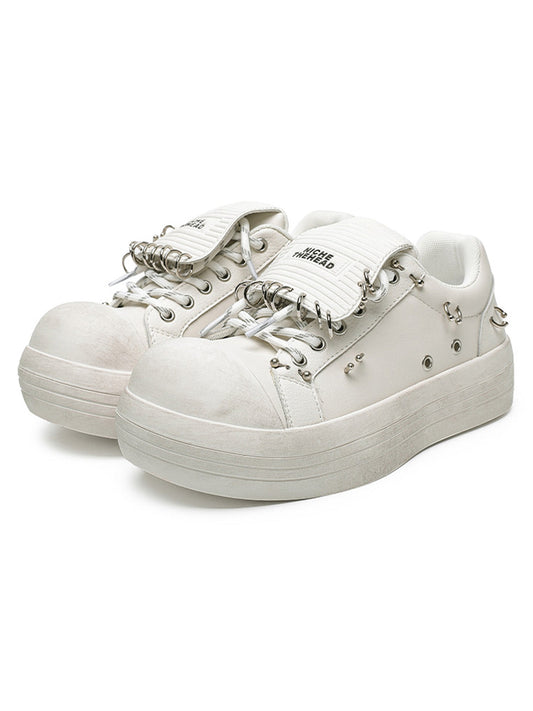 Sneakerhill Punk Metal Ring Platform Sneakers - 1984