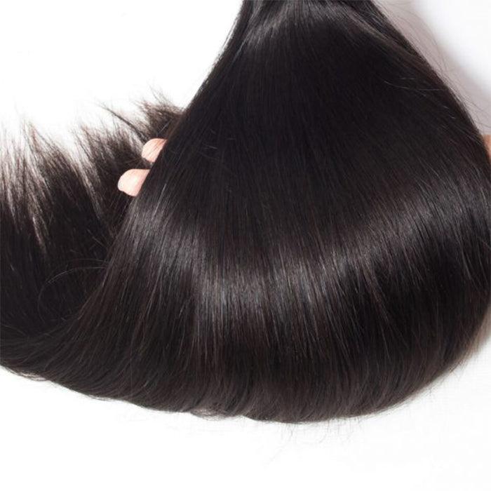 Peruvian Straight Hair 4 Bundles with 4*4 Closure Soft Unprocessed Virgin Human Hair hermosahair