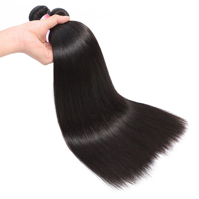 Peruvian Straight Hair 4 Bundles With 13x4 Lace Frontal 10A Virgin Human Hair Bundles With Frontal Deal hermosahair