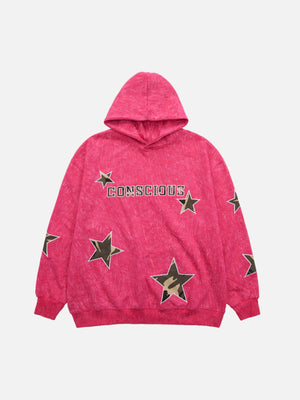 1984 American Retro Patch Star Hooded Sweatshirt - 1969 - 1984brand