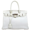 HERMES * BIRKIN 30 White Taurillon Clemence Kilta bags