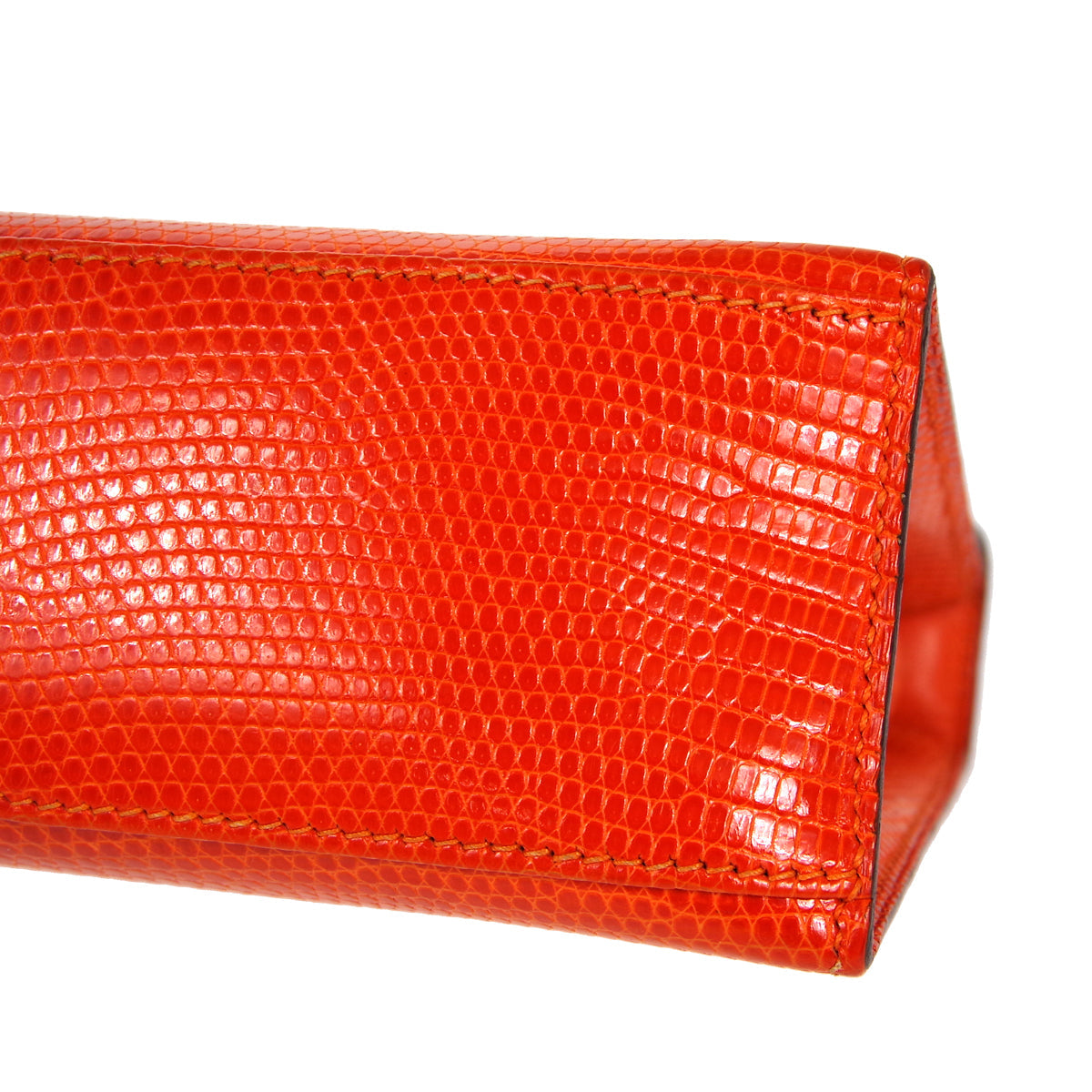 POCHETTE KELLY Handbag Orange Lizard Kilta bags