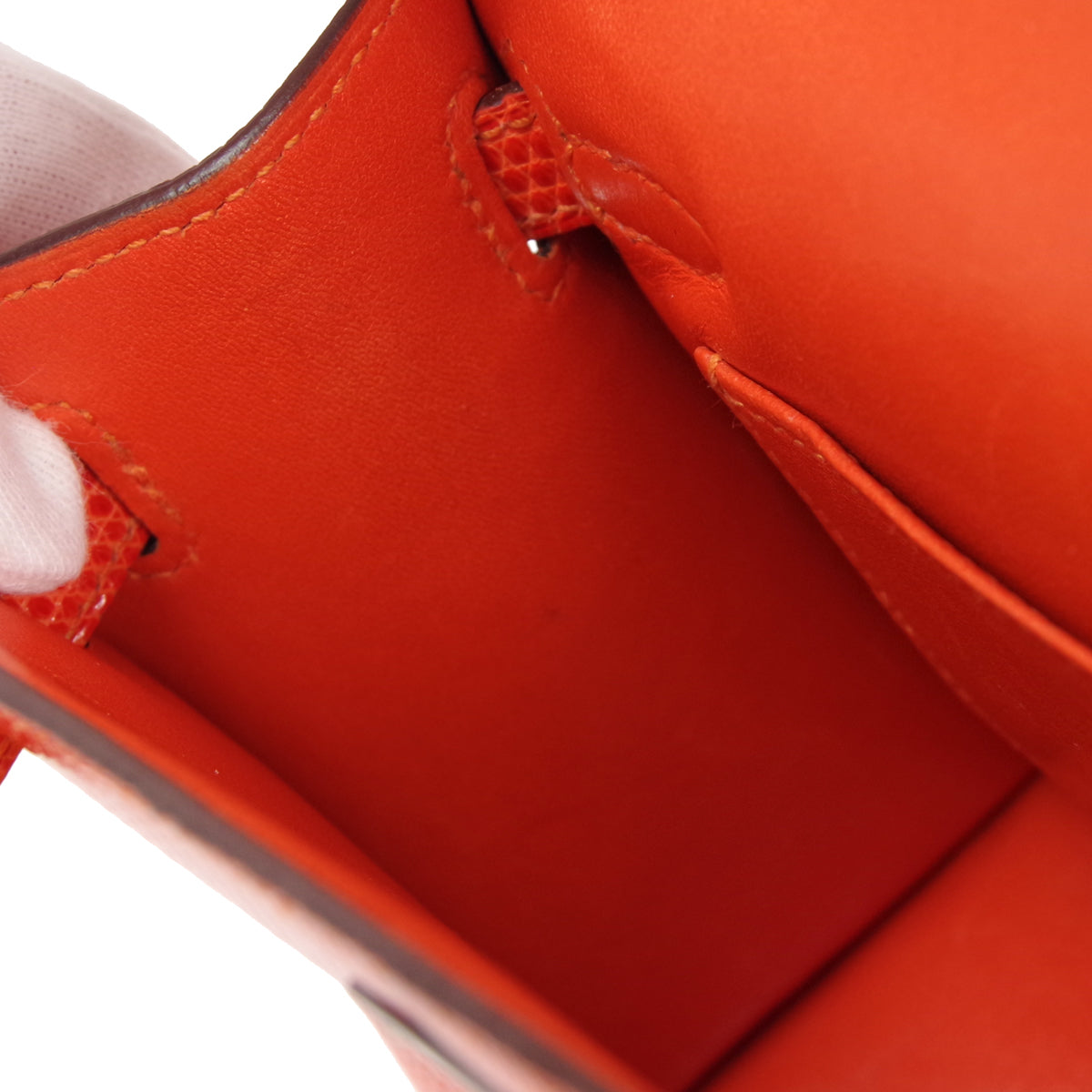 POCHETTE KELLY Handbag Orange Lizard Kilta bags