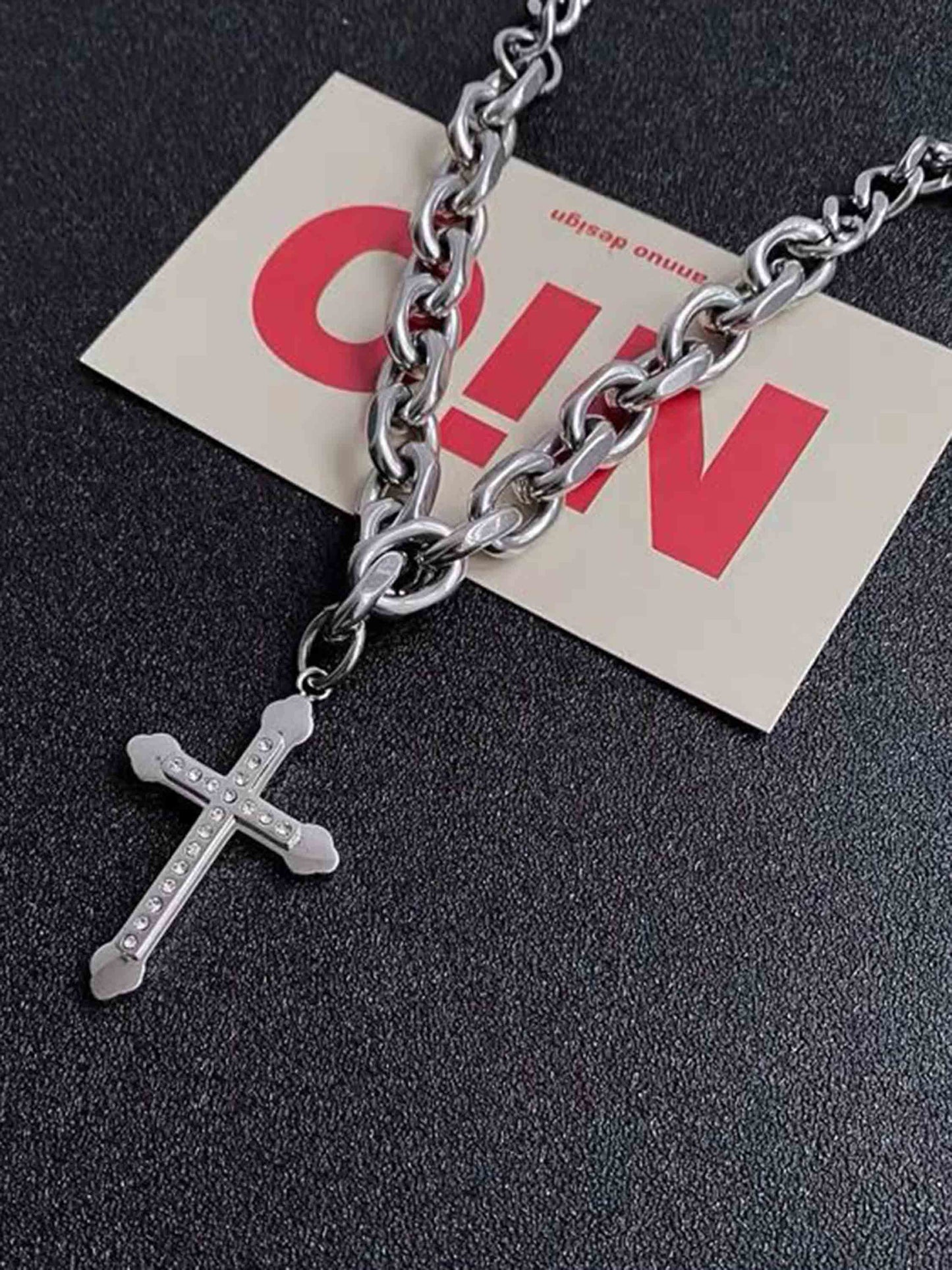 1984 Black Cross Necklace -1131