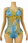 Pre-Sale Stamides Seashell and Rhinestone Concert Bodysuit Acmefun