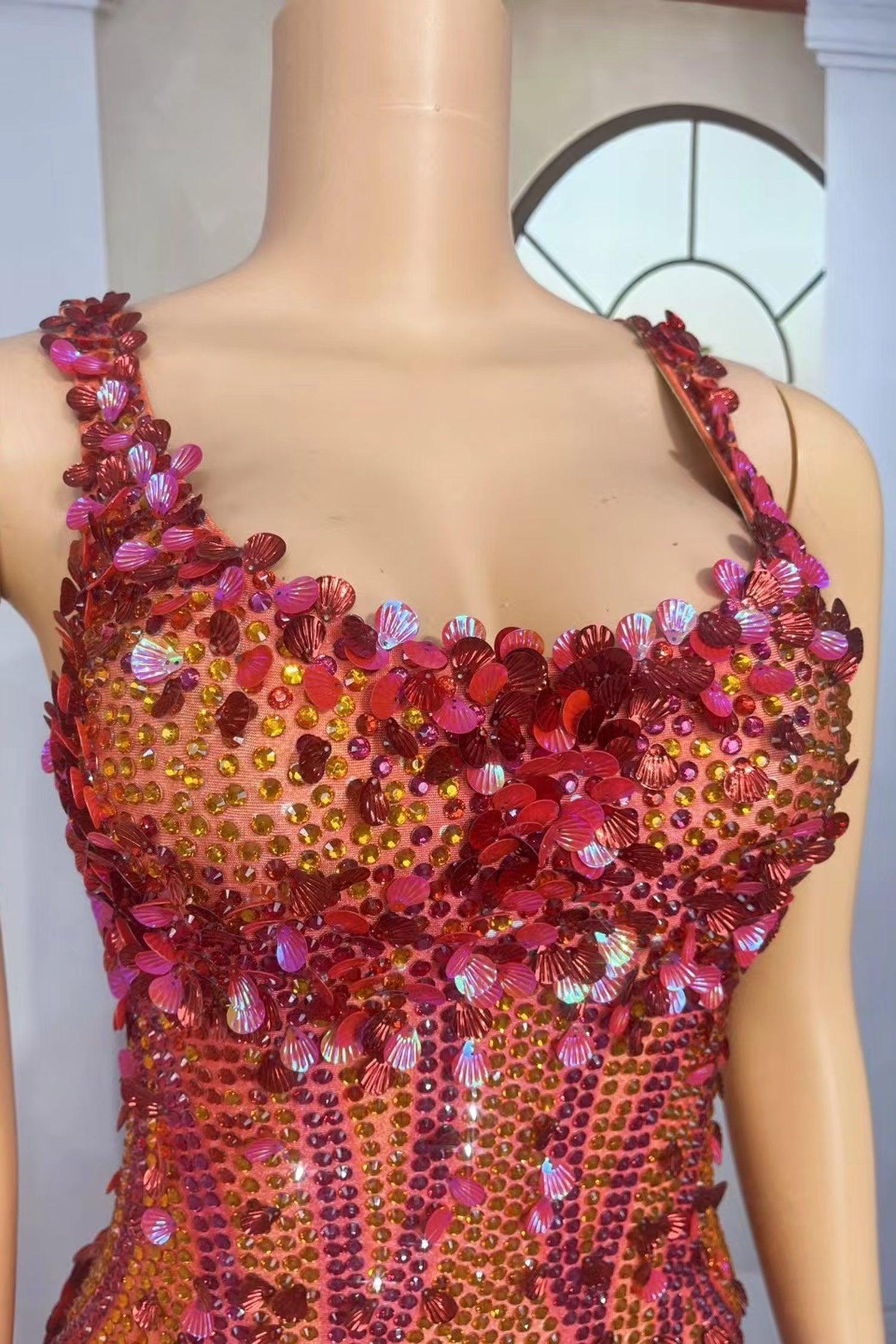 Pre-Sale Stamides Seashell and Rhinestone Concert Bodysuit Acmefun