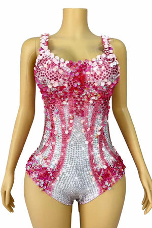 Pre-Sale Stamides Seashell and Rhinestone Concert Bodysuit Acmefun