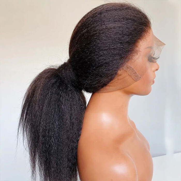 Kinky Straight 360 Lace Wig Pre Plucked 13x6 Hd Lace Front Human Hair Wig 180% Density Hermosa Hair