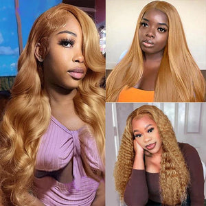 Colored Lace Front Wigs For Women 13*4 HD Lace Straight & Body Wave Human Hair Wigs - 1984brand