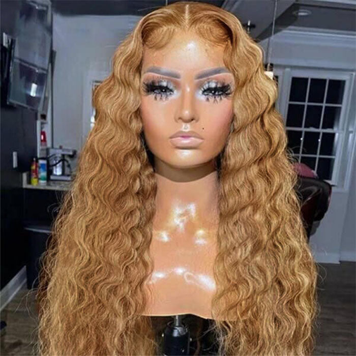 #27 Loose Deep Wave Honey Blonde Lace Front Wig Brazilian 13×4 13x6 Frontal HD Lace Wig - 1984brand