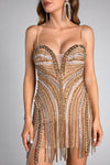 Victoria Concert Rhinestone Fringe Mini Dress Acmefun