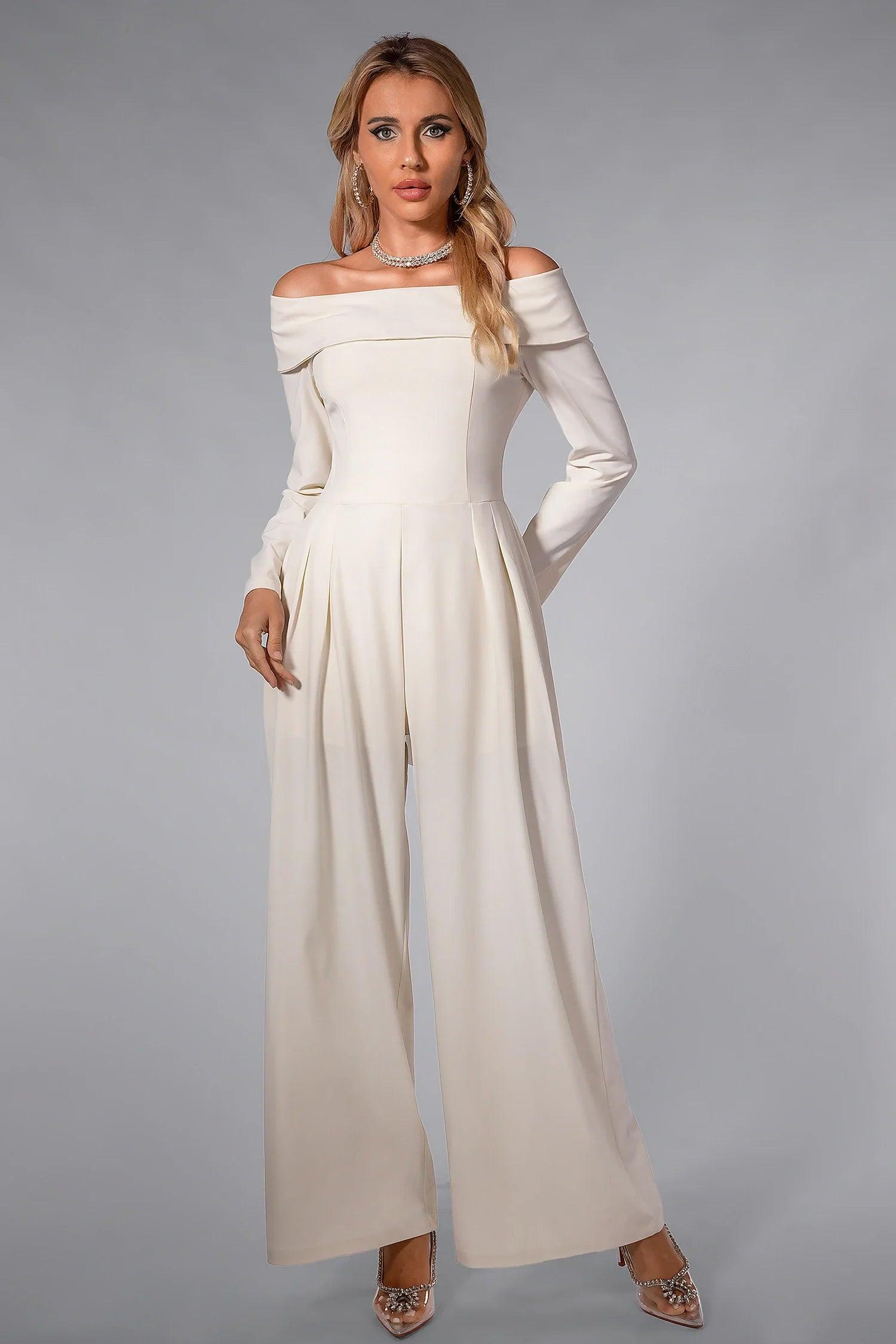 Nadege Bow Wide Leg Pants Jumpsuit