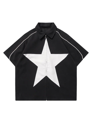 1984 Star Zipper Design Shirt -1575